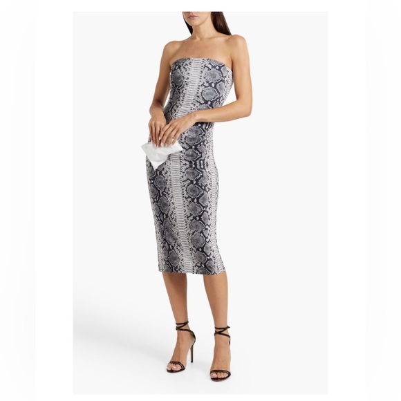 NORMA KAMALI • Snakeskin Print Strapless Dress • Small • NWT - Picture 4 of 7